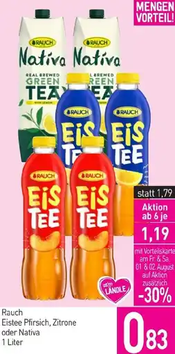 Sutterlüty Rauch Eistee Pfirsich Zitrone oder Nativa Angebot