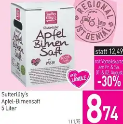 Sutterlüty Sutter City's Sutterlüty's Apfel-Birnensaft Angebot