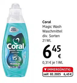 dm Coral Magic Wash Waschmittel div. Sorten 21 WL Angebot