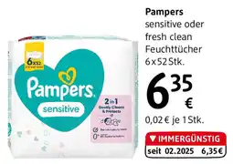 dm Pampers sensitive oder Fresh&Clean Feuchttücher Angebot