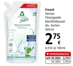 dm Frosch Senses Flüssigseife Nachfüllbeutel div. Sorten Angebot