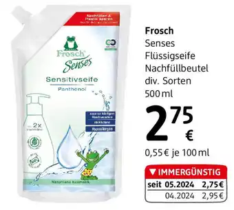 dm Frosch Senses Flüssigseife Nachfüllbeutel div. Sorten Angebot