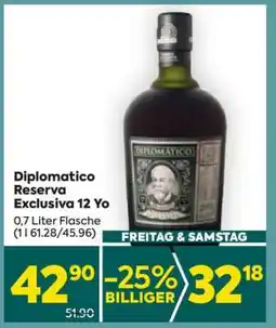 Billa Diplomatico Reserva Exclusiva 12 YO Angebot