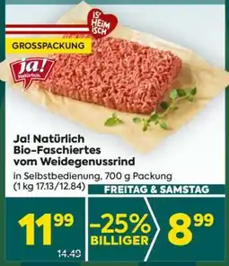 Billa Ja! Natürlich Bio-Faschiertes vom Weidegenussrind Angebot