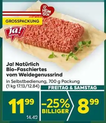 Billa Ja! Natürlich Bio-Faschiertes vom Weidegenussrind Angebot