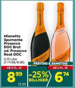 Billa Mionetto Spumante Prosecco DOC Brut od. Prosecco Rosé DOC Angebot