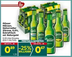 Billa Gösser Märzen, Naturradler Zitrone, 0,0%, Extrafrisch od. Naturgold Angebot
