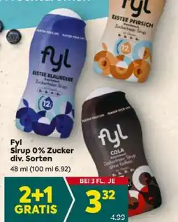 Billa Fyl Sirup 0% Zucker div. Sorten Angebot