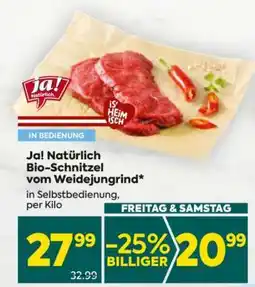 Billa Ja! Natürlich Bio-Schnitzel vom Weidejungrind Angebot