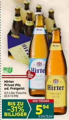 Billa Hirter Privat Pils od. Freigeist Angebot