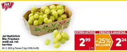 Billa Ja! Natürlich Bio-Trauben weiß od. rot kernlos Angebot