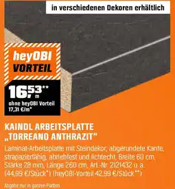 OBI Kaindl arbeitsplatte ,,torreano anthrazit" Angebot