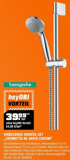 OBI Hansgrohe brause-set ,,crometta 85 vario chrom" Angebot