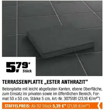OBI Terrassenplatte,,ester anthrazit" Angebot