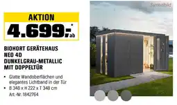 OBI Biohort gerätehaus neo 4d dunkelgrau-metallic mit doppeltür Angebot