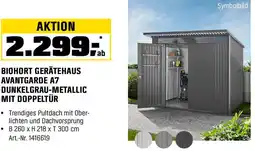 OBI Biohort gerätehaus avantgarde a7 dunkelgrau-metallic mit doppeltür Angebot