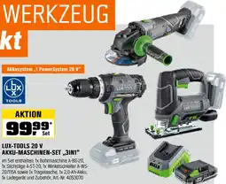 OBI Akkusystem „,1 powersystem 20 v" akku-maschinen-set „,3in1" Angebot
