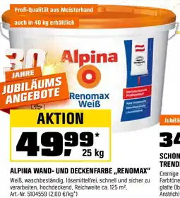OBI Alpina wand- und deckenfarbe,,renomax" Angebot