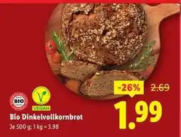 Lidl Bio Dinkelvollkornbrot Angebot