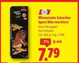 Lidl Wiesentaler Selection Spare Ribs mariniert Angebot