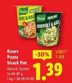 Lidl Knorr Pasta Snack Pot Angebot