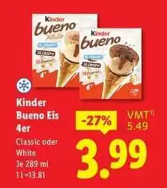 Lidl Kinder Bueno Eis 4er Angebot