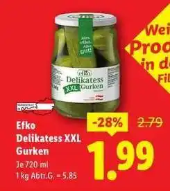 Lidl Efko Delikatess XXL Gurken Angebot