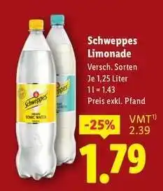 Lidl Schweppes Limonade Angebot