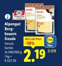 Lidl Alpengut Bergbauern Gouda Angebot
