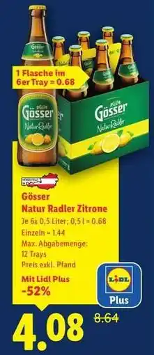 Lidl Gösser Natur Radler Zitrone Angebot