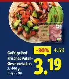 Lidl Geflügelhof Frisches Puten-Geschnetzeltes Angebot