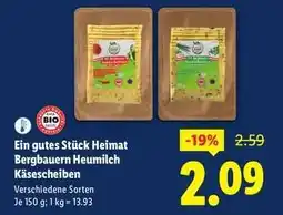 Lidl Ein gutes Stück Heimat Bergbauern Heumilch Käsescheiben Angebot