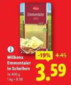 Lidl Milbona Emmentaler in Scheiben Angebot