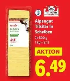 Lidl Alpengut Tilsiter in Scheiben Angebot