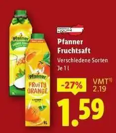 Lidl Pfanner Fruchtsaft Angebot