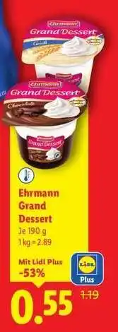 Lidl Ehrmann Grand Dessert Angebot