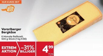 Billa Vorarlberger Bergkäse 500g Angebot