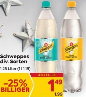 Billa Schweppes Div. Sorten 1,25 Liter Angebot