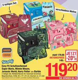Maximarkt Easy Fit Schultaschenset Super Mario, Minnie Mouse, Jurassic World, Harry Potter oder Barbie Angebot