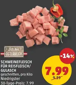PENNY Schweinefleisch für reisfleisch/ gulasch Angebot