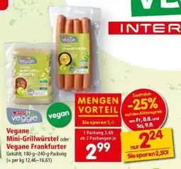 Interspar Vegane Mini-Grillwürstel oder vegane Frankfurter Angebot