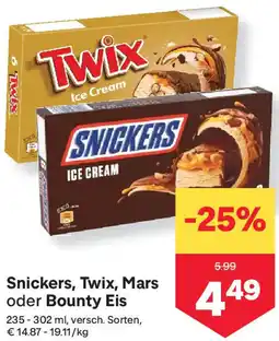 MPreis Snickers, Twix, Mars oder Bounty Eis Angebot