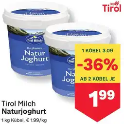 MPreis Tirol Milch Natur Joghurt Angebot