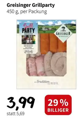 Der Grissemann Greisinger Grillparty Angebot