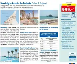 Lidl Reisen Vereinigte Arabische Emirate Dubai & Fujairah Angebot