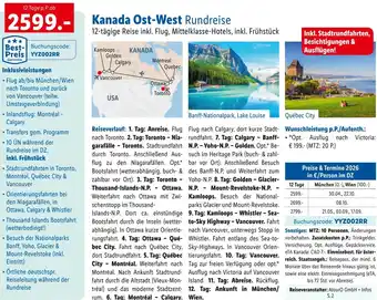 Lidl Reisen Kanada Ost-West Rundreise Angebot