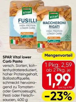 Spar SPAR Vital lower Carb Pasta Angebot