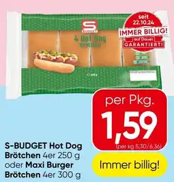 Spar S-BUDGET Hot Dog Brötchen 4er Angebot