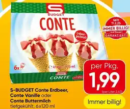 Spar S-BUDGET Conte Erdbeer Conte Vanille oder Conte Buttermilch Angebot