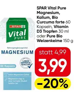 Spar SPAR Vital Pure Magnesium Kalium Bio Curcuma forte 60 Angebot